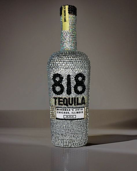 🥂 Grab this custom label on my Etsy and make your 818 the star of the party! 💖 #LivingLegacy #818Tequila #CustomBottles” Relatable Stickers, Bedazzled Bottle, 818 Tequila, Tequila Bottle, Decorated Bottle, Bling Crafts, Tequila Bottles, 24th Birthday, Personalized Bottles