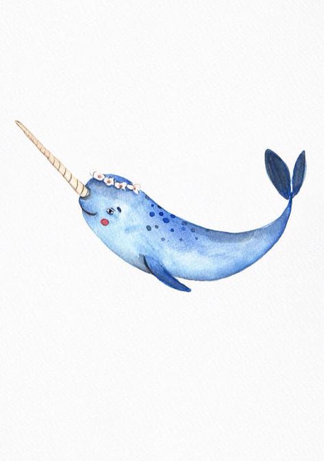 Narwhal Drawing, Narwhal Art, Animal Print Nursery, Cute Narwhal, Decor Illustration, Underwater Art, Whale Art, Whale Print, Poster Wall Decor