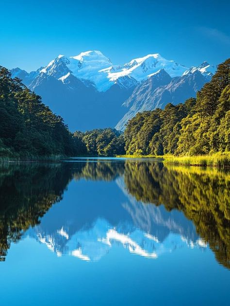 Lake Matheson, New Zealand Lake Matheson New Zealand, New Zealand, Lake, Nature