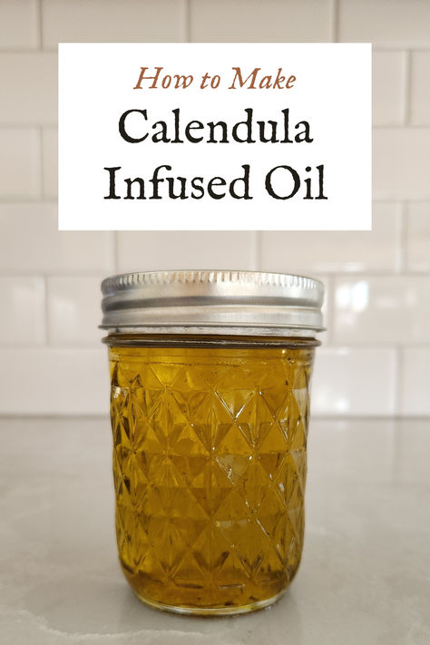 How to Make Calendula Infused Oil Calendula Infused Oil How To Make, Calendula Infused Oil, Calendula Essential Oil, Homemade Salve, Calendula Salve, Infused Oil, Calendula Oil, Diy Skin Care Recipes, Oil Skin Care