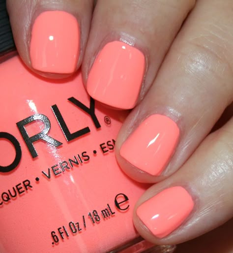 Coral Nail Polish, Peach Nails, Coral Nails, Pink Nail, Summer Nails Colors, Short Nail Designs, Neon Nails, Dipped Nails, Fancy Nails