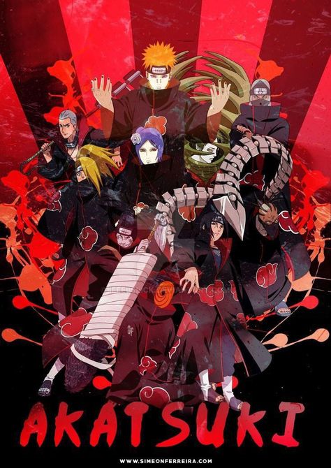 Akatsuki Poster, Naruto Motivation, The Akatsuki, Naruto Clans, Itachi Mangekyou Sharingan, Dragon Wallpaper Iphone, Wallpaper Background Design, Concept Poster, Mangekyou Sharingan