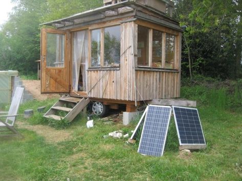 Under-$5k, 75-sq.-ft. Garden Tiny House Built on Budget House On Land, Live Off The Land, House With Land, Self Sufficient Homestead, Tiny House Talk, Old Stone Houses, House Cabin, Micro House, Living Off The Land