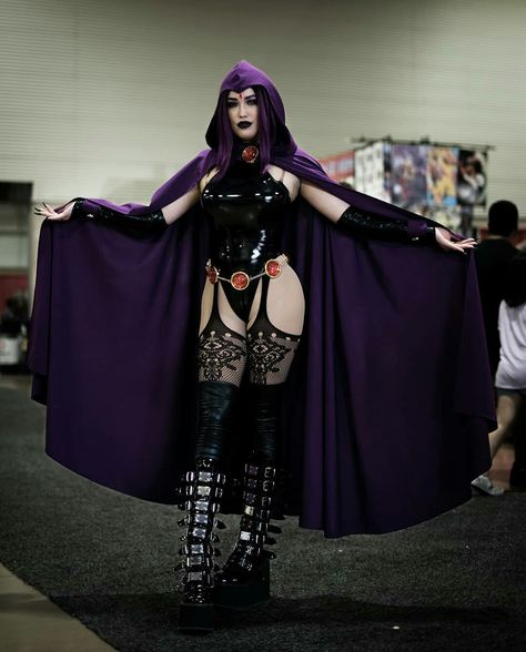 Plus Size Raven Costume, Plus Size Raven Cosplay, Black Raven Cosplay, Raven Cosplay Makeup, Raven Halloween Costume, Cosplay Raven, Halloween Costumes Anime, Costumes For Best Friends, Raven Costume