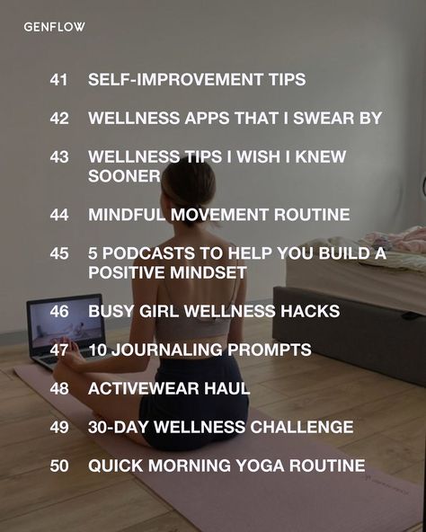 GENFLOW | Calling all health and wellness creators 🌱🥑 Use these content ideas to get your summer content calendar sorted 🤍 #wellness… | Instagram Health And Fitness Content Ideas, Wellness Content Ideas, Fitness Content, Wellness Content, Quick Morning Yoga Routine, Quick Morning Yoga, Color Correction Makeup, Wellness Apps, Wellness Challenge