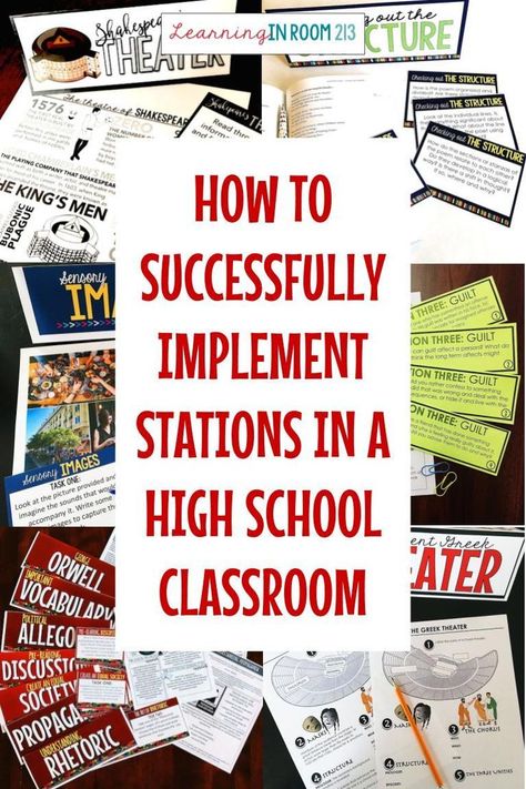 Learning Stations High School English, Learning Stations High School, High School Learning Support Classroom, Ela Stations Middle School, Teacher Ideas Highschool, Learning Strategies High School, Classroom Stations, Student Centered Learning, Teaching High School English