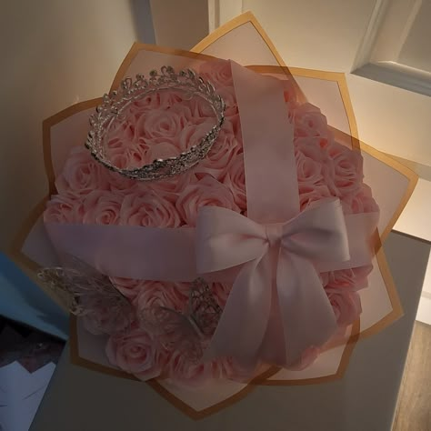 - 40 glittery pink ribbon roses - Pink sash - Pink big bow - Silver crown  - 2 Silver 3d hollow butterflies Ramos Ribbon, Ribbon Ramos, Ribbon Roses Bouquet, Ribbon Rose Bouquet, Ribbon Rose Bouquets, Roses Bouquet Gift, Ribbon Flowers Bouquet, Pink Sweet 16, Ribbon Flowers Diy