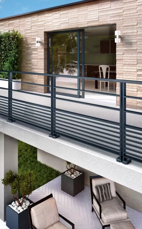 Balcony Railing Design Modern, درج السلم, Modern Railing, Patio Railing, Deck Railing Design, Handrail Design, Balcony Grill, Modern Balcony, Balcony Grill Design