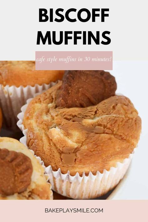 Biscoff Muffins, Biscoff Recipes, Biscoff Spread, Biscoff Cookies, Muffin Batter, Cafe Style, Mini Muffins, Fall Baking, White Chocolate Chips