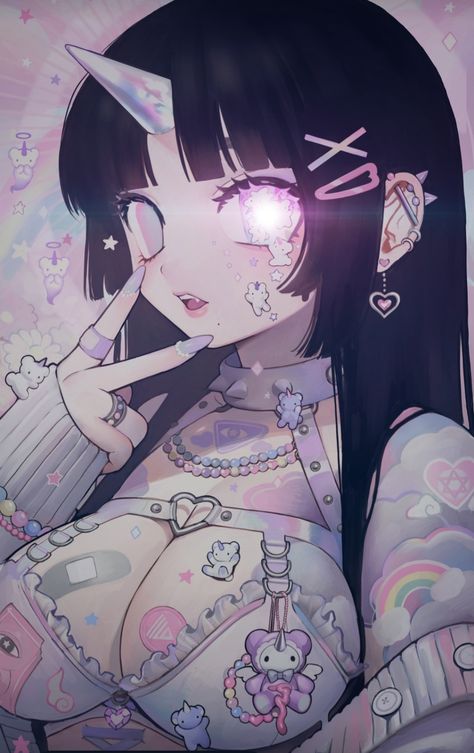 Yami Kawaii Art, Walpapers Cute, Pastel Goth Art, Arte Do Kawaii, 영감을 주는 캐릭터, Cute Art Styles, Girls Cartoon Art, Kawaii Art, Sketchbook Art Inspiration