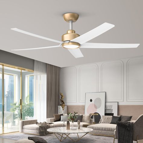 PRICES MAY VARY. 52-Inch Modern Ceiling Fan: This contemporary ceiling fan with light boasts 5 lightweight and durable plastic blades and is suitable for both indoor and covered outdoor spaces, including patios, bedrooms, living rooms, and garages. It can be effortlessly hung from standard down rod brackets or on sloping ceilings up to 12° Quiet Reversible DC Motor: Our ceiling fans are equipped with a quiet reversible DC motor, allowing you to switch from the downshift mode for summer to the up Led Lights White, Ceiling Fan Bedroom, Ceiling Fans With Lights, Fans With Lights, 52 Inch Ceiling Fan, Contemporary Light Fixtures, Contemporary Ceiling Fans, Black Ceiling Fan, Led Ceiling Fan