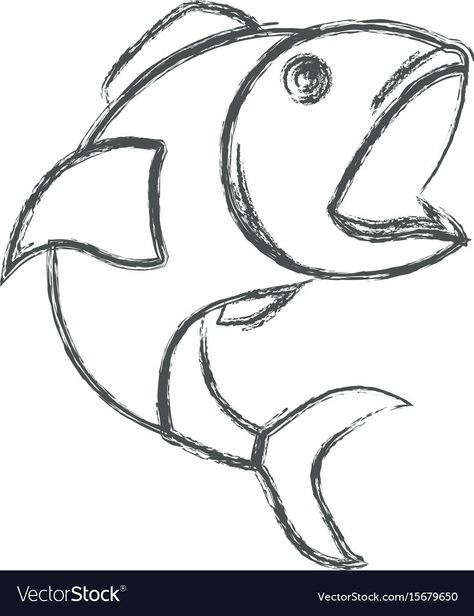 Fish Sketch Simple, Mouth Template, Fish Line Drawing, Fish Cartoon Images, Open Mouth Drawing, Sketch Silhouette, Animal Sketches Easy, Easy Fish Drawing, School Reference