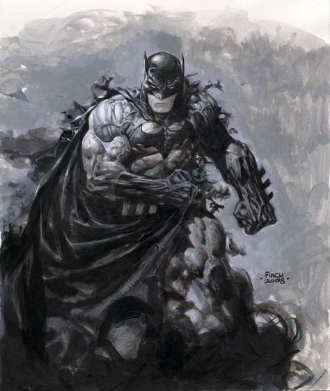 Batman David Finch Batman, Finch Painting, Batman Muscle, Batman Painting, David Finch, Batman Fan Art, The Bat Man, Bob Kane, Batman Dark