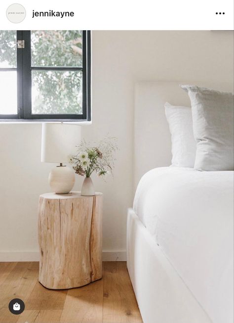 Log Bedside Table, Wood Stump Side Table, Log Side Table, Spanish Style Home, Room Redesign, Jenni Kayne, Ideas Casa, Farmhouse Rugs, My New Room