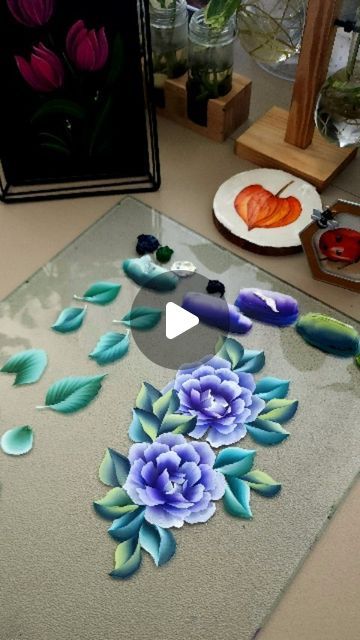 Renjitha Anoop on Instagram: "🔴✨️ Painting flowers on glass. Learn with me some BASIC Stroke practice using a flat brush. 3D leaves .You can either practice on paper or on glass. For beginners, I recommend practicing on paper.✨️💫 Double Tap ❤️ if you like my creation ♥️, share your thoughts in the comment box. Save it for later 🫶 

Materials:
Glass 
Acrylic paints @liquitexofficial @pebeo_usacanada
Flat brush 1/2"
Liner Brush 

#art #viralvideos #reelspaintingvideos #artistsoninstagram #satisfyingvideos #renjithaanoop #artistsoninstagram #lovenature💚 #incredible" 3d Leaves, Brush Art, Instagram Painting, Liner Brush, Flat Brush, Painting Flowers, 3d Flowers, Acrylic Paints, Double Tap