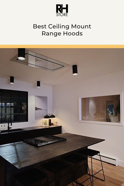 Range Hood In Ceiling, Island Range Hood Ideas, Exhaust Fans For Kitchen, Ceiling Range Hood, Ceiling Mount Range Hood, Modern Range Hood, Contemporary Range Hood, Ducted Range Hood, Ductless Range Hood