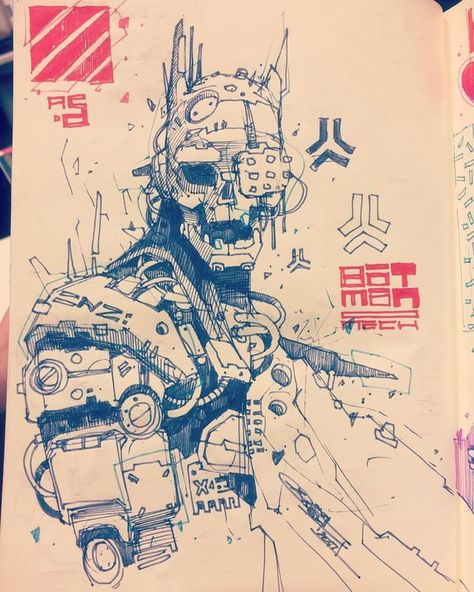 Cyberpunk mech batman concept Batman Concept, Batman Poster, Arte Robot, Arte Cyberpunk, Concept Art Drawing, Arte Sketchbook, Robot Art, Robot Concept Art, Cyberpunk Art