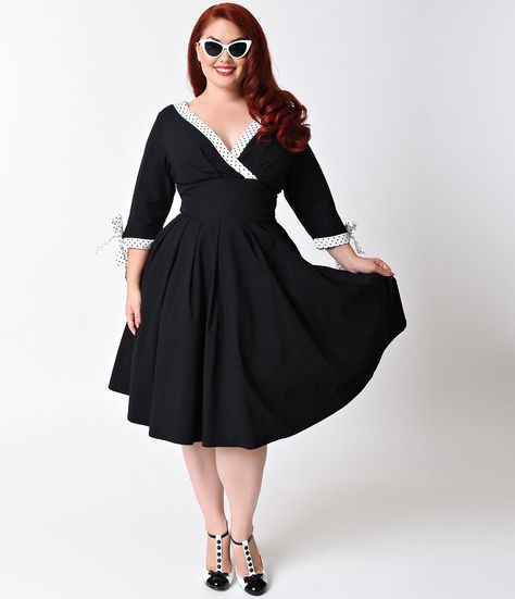 Need a hint? Here are some of my absolute faves from Unique Vintage Vintage Plus Size Fashion, Black Plus Size Dress, Vintage Dresses Online, Plus Size Vintage Dresses, Vintage Plus Size, Plus Size Gowns, Black Plus Size, 1950s Style, Fashion For Women Over 40