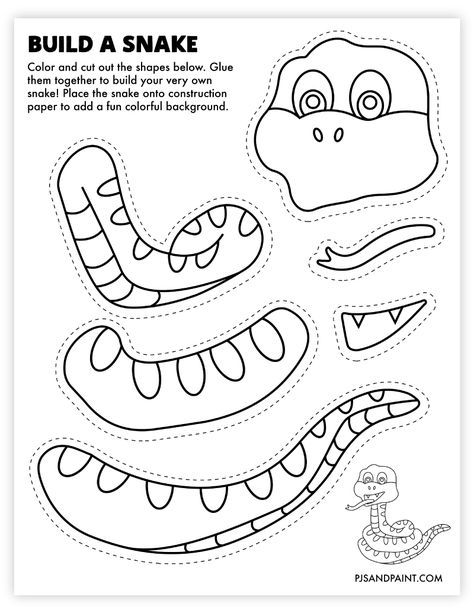 build a snake printable Snake Crafts, Camper Remodeling, Truck Crafts, Elf Crafts, Monkey Crafts, Pencil Crafts, Crayon Crafts, Airplane Crafts, Pig Crafts