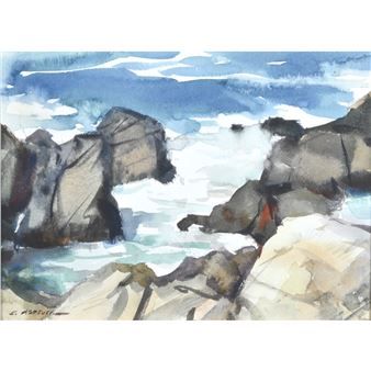 Pebble Beach - Clyde Aspevig Clyde Aspevig, Watercolor And Pen, Oil Painting Ideas, Best Paintings, Impressionist Landscape, Arches Paper, Water Ocean, Post Impressionism, Landscape Drawings