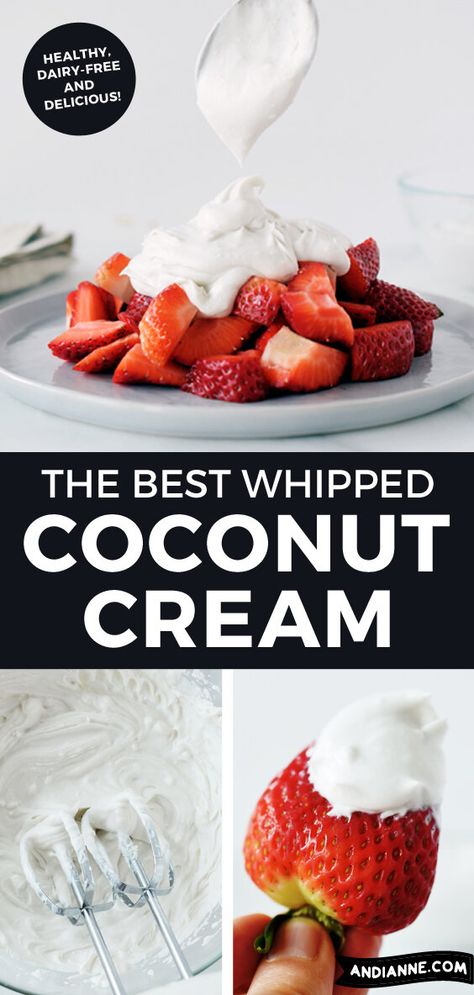 Coconut Whipped Cream Recipe, Whip Recipes, Recipes With Coconut Cream, Coconut Whip, Whipped Coconut Cream, Recipes With Whipping Cream, Mind Diet, Meatless Main Dishes, Diet Desserts