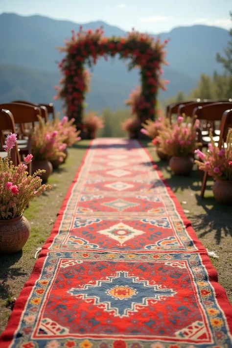 Planning your dream boho wedding? Look no further! Here are 22 captivating bohemian decor ideas that'll bring your vision to life. From stunning rug aisle runners to eye-catching centerpiece designs, we've got everything you need to make your special day unforgettable. These creative decor tips include vintage touches, natural elements, and colorful accents that reflect the bohemian spirit. This guide is perfect for couples looking to personalize their wedding atmosphere with beautiful and trendy pieces. Save these ideas to get inspired! Aisle Runner Ideas, Boho Wedding Ceremony Arch, Boho Wedding Decor Ideas, Sunflower Wedding Centerpieces, Bohemian Wedding Ceremony, Rug Aisle, Winter Wedding Centerpieces, Boho Wedding Decor, Aisle Runners