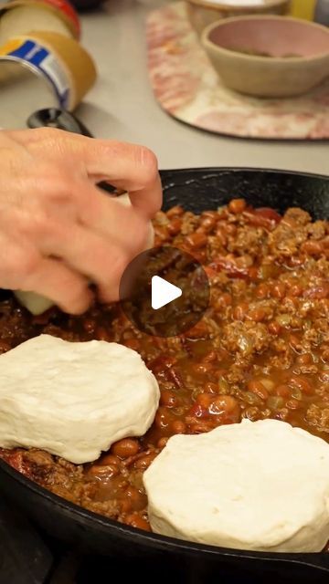 Casseroles On A Budget, Quick Dishes Easy Dinners, Cowboy Hamburger Casserole Recipes, Delicious Bean Recipes, Cowboy Casserole With Biscuits, Unique Hamburger Meat Recipes, Easy Biscuit Dinner Ideas, Dinner Recipe Videos For Family, Brickstone Recipes