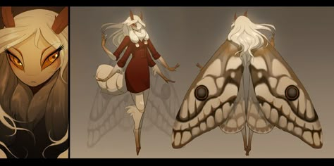 Moth Character, Moth People, Moth Oc, Moth Girl, Cute Moth, Monster Girls, Creature Concept Art, Creature Concept, Fantasy Inspiration