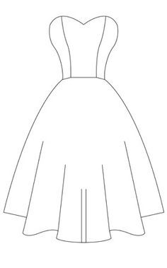 Outline Dress | 1000+ images about dress pattern on Pinterest | Dress patterns ... Dress Patterns Drawing, Dress Drawing Outline, Dress Outline Template, Dress Outline Drawing Sketch, Simple Fashion Drawing Dresses, Drawing Of Dresses, Fashion Dresses Drawing Sketches, Dress Stencil, How To Draw A Dress