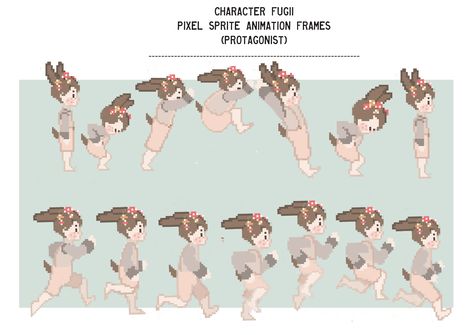 Rabbit girl run/jump Jump Cycle Reference, Run Cycle Reference Animation, Run And Jump Animation, Jump Cycle, Jump Animation, Jumping Poses, Animation Drawing Sketches, Frame Animation, Animation Classes