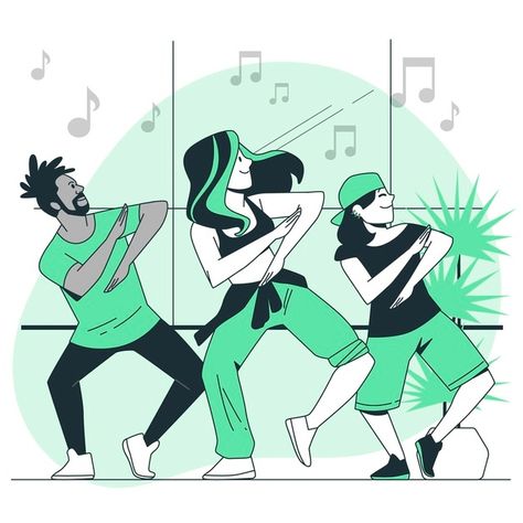 Choreographer concept illustration | Free Vector #Freepik #freevector #music #people #dance #job Gifts For Dancers, Dance Vector, Dance Background, Dance Silhouette, Custom Street Signs, Illustration Story, Dancing Day, Dance Instructor, Festival Background