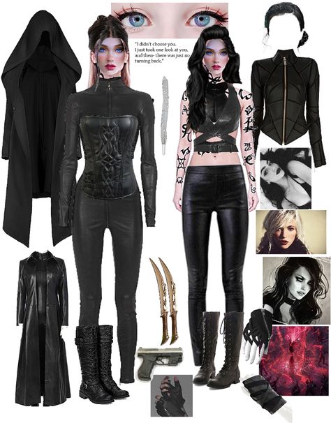 Vampire Hunter Outfit Female Modern, All Black Outfits For Women, Badass Outfit, Female Vampire, Marvel Clothes, Hunter Outfit, Witch Fashion, 90s Outfit, Cosplay Dress