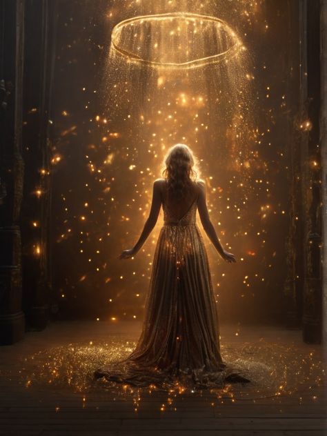 Powerful Goddess Aesthetic, Golden Fantasy Aesthetic, Light Fantasy Aesthetic, Enigmatic Aesthetic, Light Warrior, Golden Woman, Abundance Images, Divine Feminine Art, Goddess Aesthetic