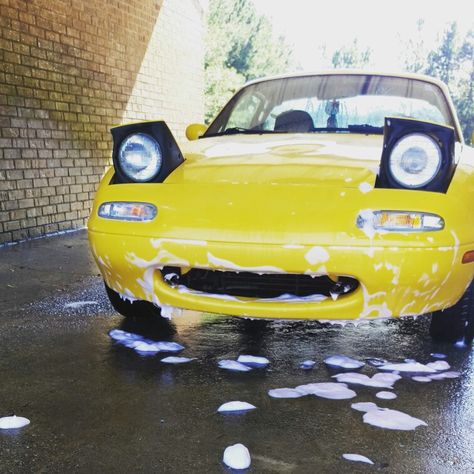 Yellow Miata, Miata Car, Yellow Cars, Pimped Out Cars, Car Memes, Mazda Mx5 Miata, Miata Mx5, Yellow Car, Car Inspiration