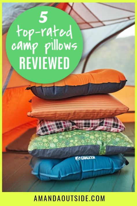 Top-rated camping and backpacking pillows put to the test and reviewed! Which one is the best? Amanda reviews each camp pillow for size, comfort, compatibility, weight, surface material, and insulation! Get the complete review and find the perfect camping or backpacking pillow. www.amandaoutside.com #campinggear #campinghacks #campingpillow Camping Technology, Climbing Accessories, Camping Gear Trailer, Amazon Camping, Camping Gear Organization, Camping Gear Storage, Must Have Camping Gear, Camping Gear Gadgets, Camping Gear Diy