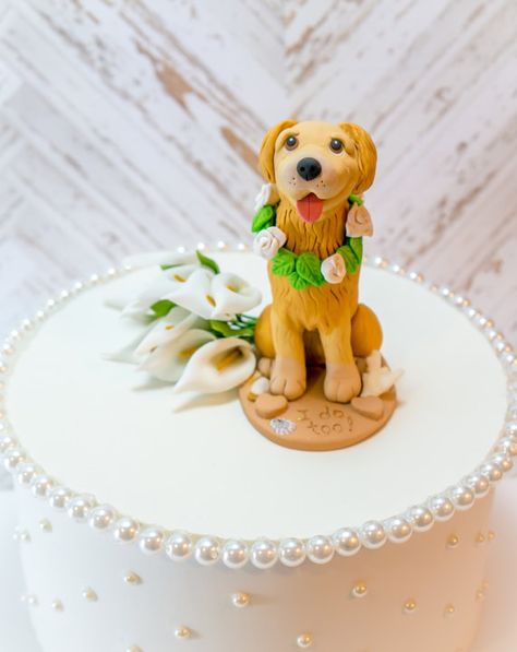 Golden Retriever Wedding Dog Cake Topper, Golden Retriever, I do too, Dog Wedding Cake Topper, Cute Wedding Cake Topper, Beach Wedding Golden Retriever Wedding, Dogs Cake, Dog Face Drawing, Dog Wallpaper Iphone, Dog Wedding Cake, Fondant Creations, Dog Drawing Simple, Dog Tumblr, Dog Cake Topper Wedding