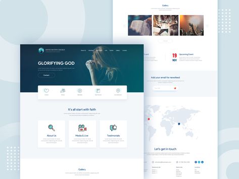 Church Website Design, Church App, Modern Website Design, Modern Website, Web Layout Design, Minimal Web Design, Church Design, Web Layout, Business Advertising Design