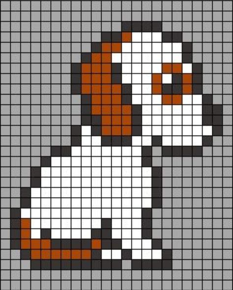 Pixel Art Dog, Dog Pixel Art, Weaving Loom Diy, Bead Crochet Patterns, Xmas Cross Stitch, Pix Art, Animal Cross Stitch Patterns, Dog Keychain, Beaded Cross Stitch