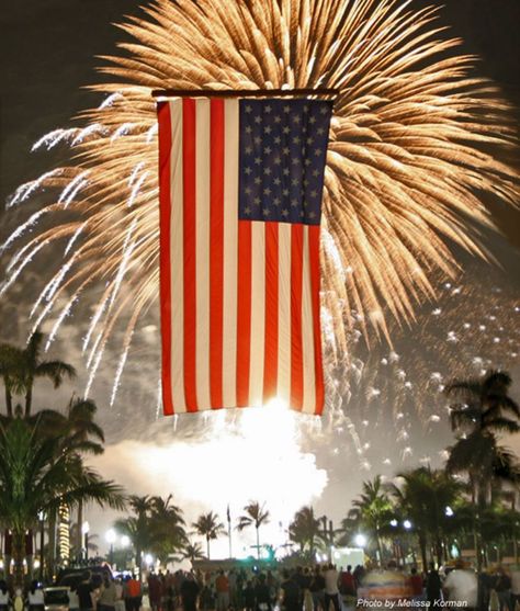 4th of July parade & firework display Delray Beach  downtowndelraybeach.com Firework Display, Fireworks Images, Best Fireworks, Patriotic Pictures, 4th Of July Parade, Happy Birthday America, Path Design, I Love America, American Flags