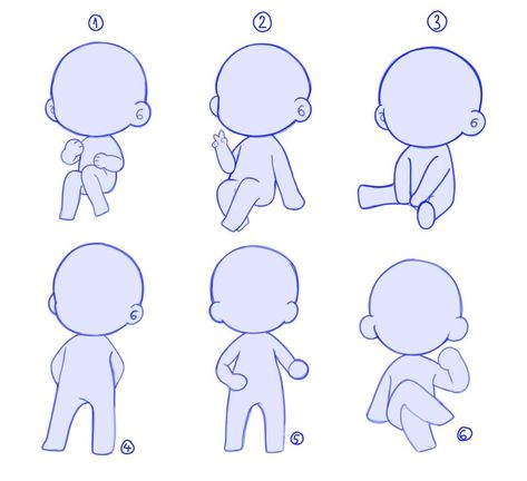 Sassy Chibi Poses, Chibi Standing Pose Reference, Sitting Down Chibi Pose, Chibi Carrying Pose, Chibi Refrence Art, Chibi Squat Pose, Chibi Poses Drawing Reference, Chibi Laying Down Pose, Chibi Figure Poses