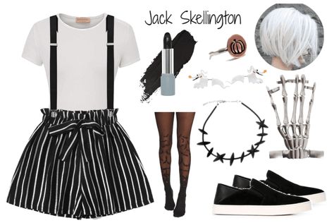 Jack Skellington - Disney Bound outfit ideas | Jack Skellington Disney Outfit, Sally Outfit Ideas, Nightmare Before Christmas Inspired Outfits, Jack Skellington Inspired Outfit, Disney Villain Disneybound, Disney Bounding Halloween, Nightmare Before Christmas Disneybound, Jack Skellington Disneybound, Jack Skellington Costume Women