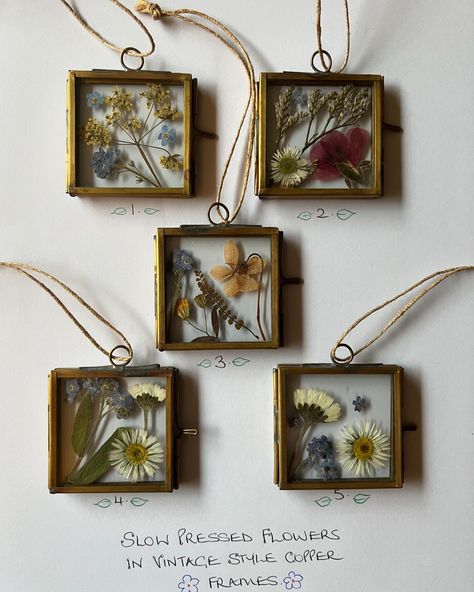 Pressed Flower Frames. Each Unique 🌼🌸🌺See previous post… Frames For Pressed Flowers, Pressed Flower Shadow Box Ideas, Pressed Flower Petals, Diy Pressed Flower Ornament, Pressed Flower Projects, Pressed Flower Art Picture Frames, Pressed Flowers Framed, Dried Flower Crafts, Framed Pressed Flowers