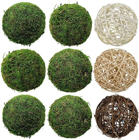 Amazon.com: Natural Green Moss Decorative Ball, Hanging Balls with Handmade, Hanging Balls Vase Bowl Filler, Christmas Tree Garden Weddings Home Party Decor (C) : Home & Kitchen Boho Traditional, Farmhouse Beach, Farmhouse Glam, Moss Decor, Tree Garden, Home Party Decor, Handmade Hanging, Garden Weddings, Decorative Spheres