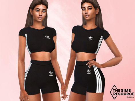 Saliwa's Fitness Full Outfit Mods Sims 4, Fitness Outfit, Pelo Sims, Working Out Outfits, Sims 4 Body Mods, Body Outfit, Sims4 Clothes, Gym Clothes Women, Sport Outfit Woman