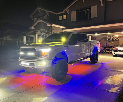 My F150 Lights up the road with LED Offroad Underglow Lights and LED Rock Lights Underglow Lights, Truck Interior Accessories, Rock Lights, Led Lights For Trucks, F150 Truck, Light Bars, Truck Interior, Strip Lights, Ford Truck