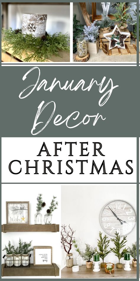 January Decorating Ideas, January Decor After Christmas, Decorating For Winter After Christmas, After Christmas Winter Decor, Decorating After Christmas, Winter Mantle Decor, Simple Winter Decor, After Christmas Decor, Decor After Christmas