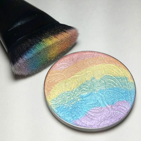 Highlighter . @bitter.lace.beauty caused an Internet meltdown when they… Rainbow Highlights, Unicorn Makeup, Rainbow Makeup, Highlighter Makeup, It Goes On, Makeup Goals, Teen Vogue, Beauty Trends, A Rainbow