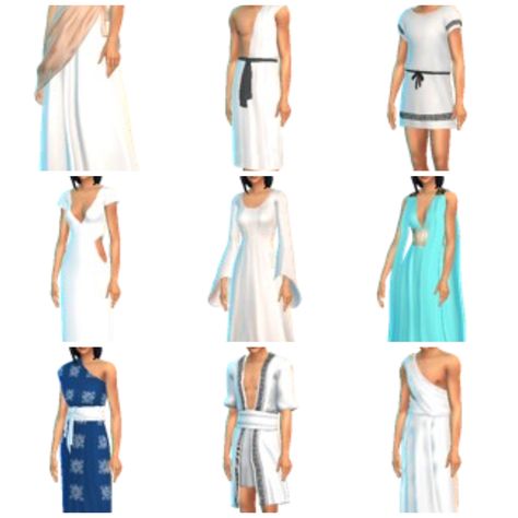 A dreamer's world — plasma-jane: SIMS 4 ANCIENT GREECE STUFF PACK -... Ancient Rome Clothing, Moroccan Outfit, Greece Dress, Greek Toga, Sims 4 Decades Challenge, Sims Stories, Maxis Match Cc, Princesa Disney, Sims 4 Cc Finds