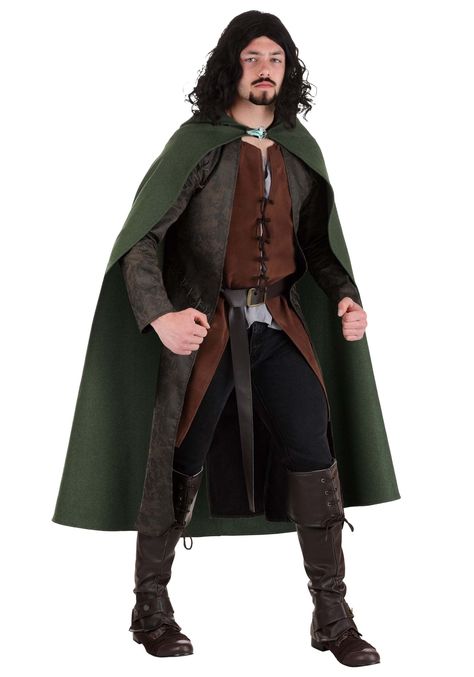 Lord Of The Rings Aragon, Aragorn Lord Of The Rings, Ranger Cloak, Lord Of The Rings Costume, Aragorn Costume, Cloak Medieval, Movie Replica, Gauze Shirt, Green Ranger