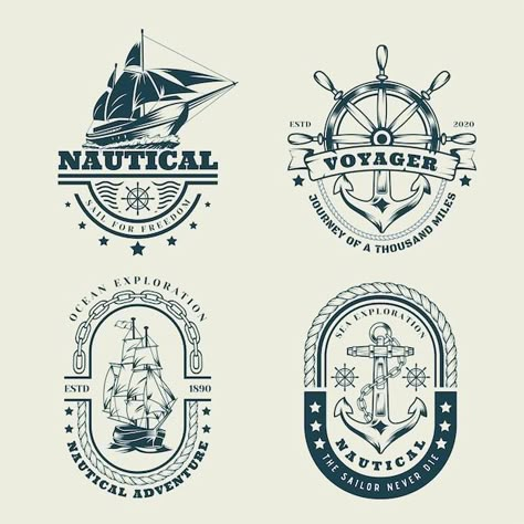 Nautical Graphic Design, Ship Logo Design, Pirates Design, Nautical Illustration, Pirate Logo, Create A Logo Free, Bd Design, Nautical Logo, Monochrome Posters